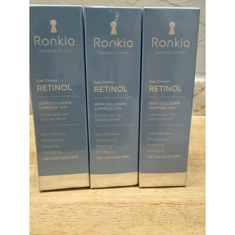 3PK Ronkie Radiance On-Key Retinol Eye‎ Cream 15% Collagen Complex RK-0330 0.5oz